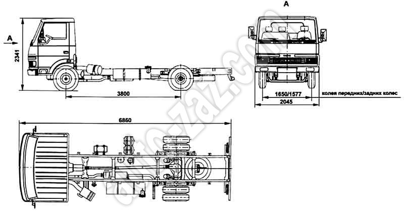 Общий вид и план салона автобуса ЗАЗ-А07А и БАЗ-А079